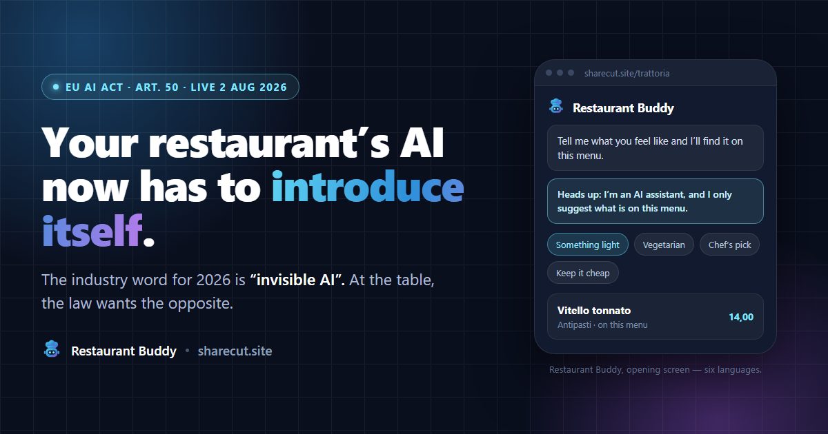 Your Restaurant's AI Now Has to Introduce Itself